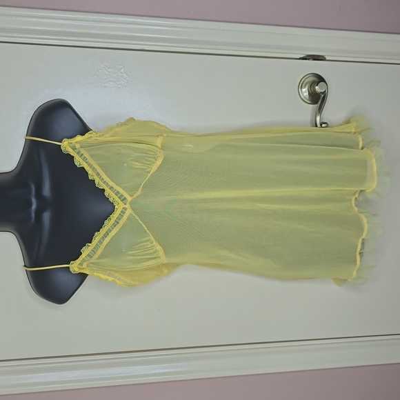 Frederick's of Hollywood Other - Vintage Frederick's of Hollywood Yellow Mesh Babydoll Size XL